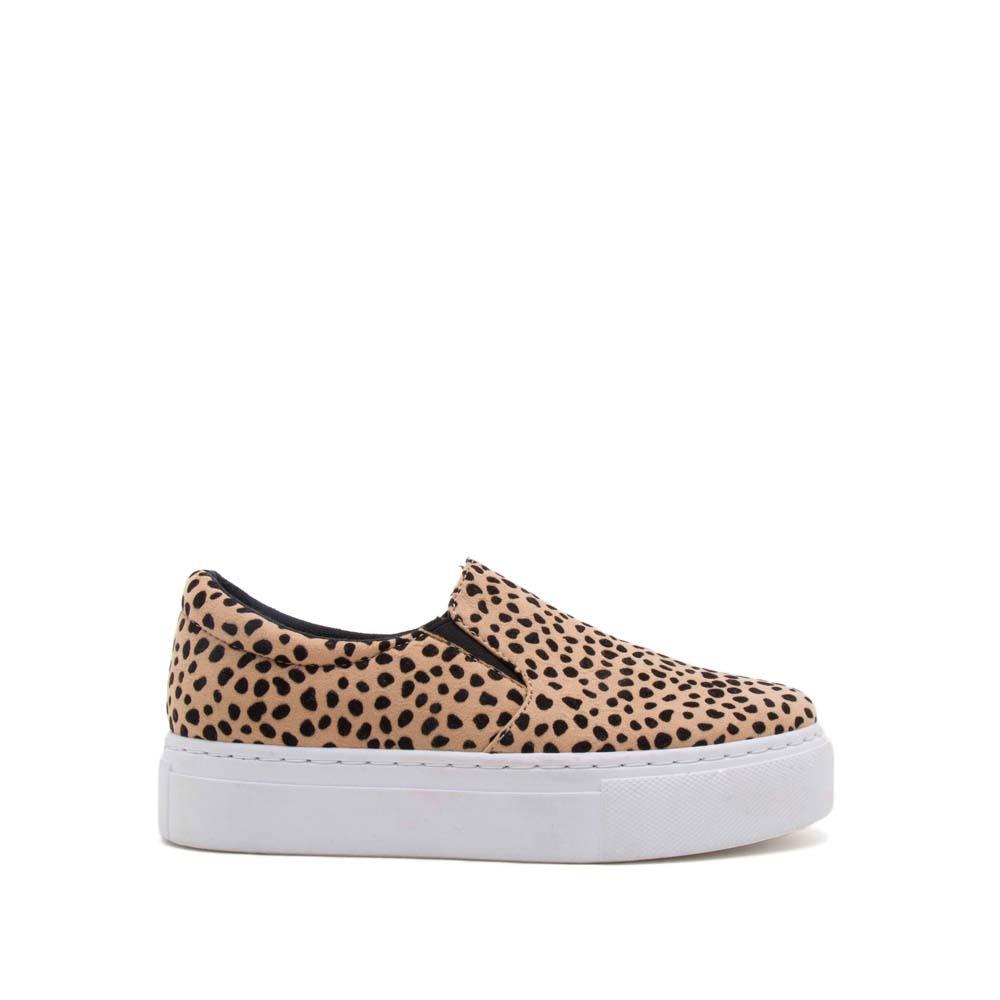 Royal-02C Tan Black Leopard Step In Sneakers