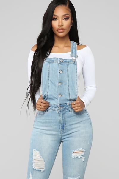 LONG LOST LOVER OVERALLS - LIGHT BLUE WASH