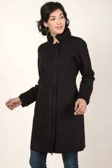 Black winter coat, alpaca 