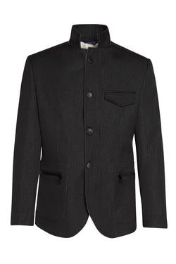 Stand Collar Sports Coat - Black