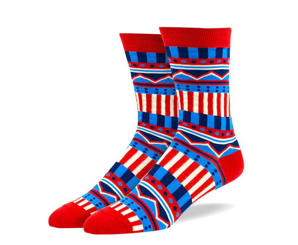 Women's Red Zig Zag Stripes Socks